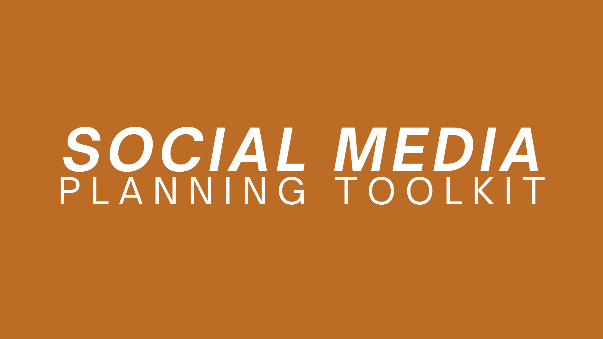 Product image for Social Media Planning Toolkit