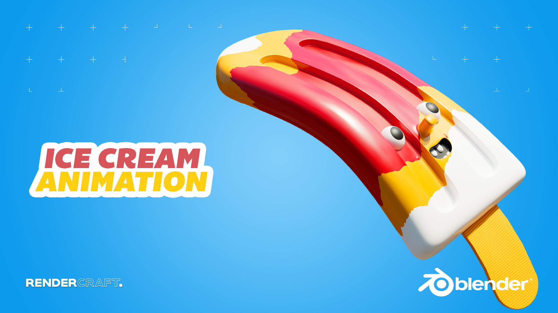 Ice Cream Popsicle Modeling & Animation Render Craft